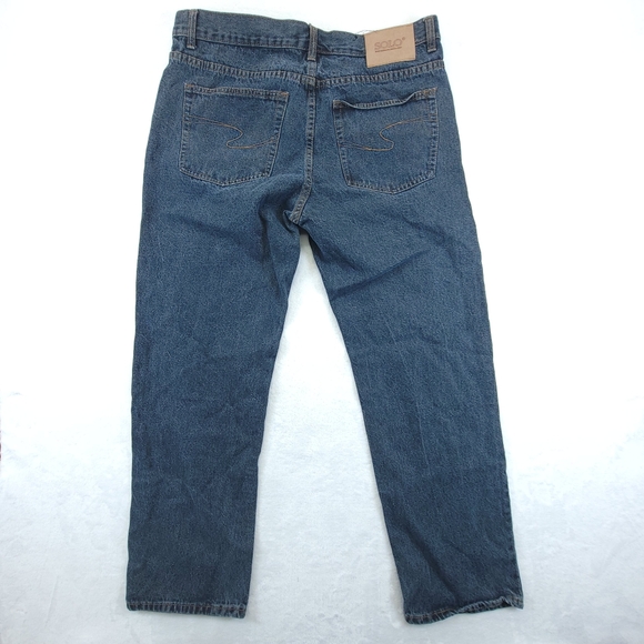Solo Mens Jeans Straight Leg Size 38x32 (38x30) - Picture 2 of 9